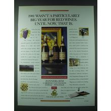 1989 Zonnebloem Cabernet Sauvignon, Shiraz, Pinotage Wine Ad