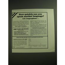 1974 Linguaphone Institute Ad - How quickly can you speak another language?