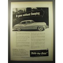 1950 Buick Car Ad - It goes without swaying
