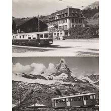 Zermatt Kulm Hotel Gornergrat Montbovon 2x Swiss Tram Postcard s