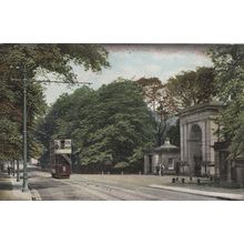 Wigan Bus at Plantation Gates Wigan Lancs Antique Postcard