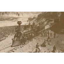 Train on Railroad at Palisades Green River Charles Savage RPC Postcard