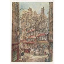 Allan Ramseys Shop High Street 1870 Edinburgh Scottish Painting Postcard