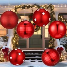 Tigeen 4 Pcs 5.91 Inch Large Christmas Ball Ornaments Extra Large Christmas Hang