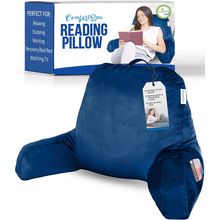 Comfortspa Reading Pillow for Bed Adult Size, Back Rest Pillow with Arms, Pocket