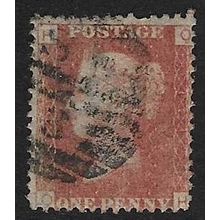 GB 1858 QUEEN VICTORIA 1d RED PLATE 121 OF USED SG43 / 44 "OH"