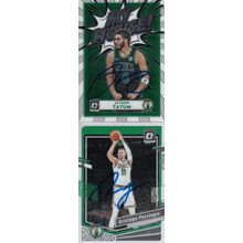 JAYSON TATUM & KRISTAPS PORZINGIS AUTO 2021/24 BOSTON CELTICS WORLD CHAMPIONS