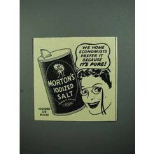 1940 Morton's Iodized Salt Ad - It's Pure