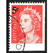 AUSTRALIA 1967: QUEEN ELIZABETH II DEFINITIVES - 5c on 4c RED USED (G2)