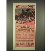 1940 Moore-McCormack Lines Cruise Ad - Carnival in Rio