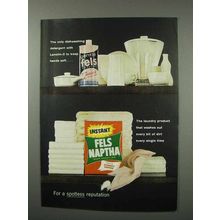 1960 Gentle Fels Dish, Fels Naptha Laundry Detergent Ad