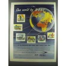 1954 BOAC Airways Ad - One world by BOAC