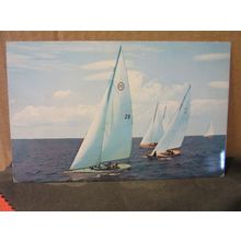 YACHTS, SAILING .unused vintage postcard Plastichrome