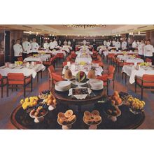 P&O Lines SS Oriana Ship Tourist Restaurant Waiters Interior Postcard