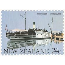 Mountaineer Lake Wakatipu Ship Steamer New Zealand Postcard