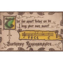 I Long Your Own Sweet Sheet Music Antique Birthday Postcard