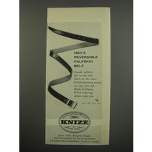 1955 Knize Belts Advertisement - Men's reversible Calfskin belt