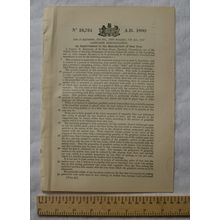 1890 Patent No. 16,724 manufacture of cast iron, Joseph B. Renshaw, Hartford USA