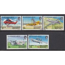 Alderney 1985 50th Anniv of Airport Aviation SG A18-A22 MNH VFU - EX FDC