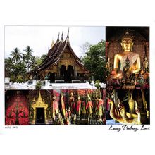 Postcard Wat Xieng Thong, Luang Prabang, Laos. Multiview