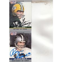 BART STARR & ROGER STAUBACH AUTO 1990 PACKERS & COWBOYS HOF SB CHAMPION MVP QB'S