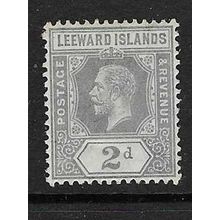 LEEWARD ISLAND GEORGE V WATERMARK MULTI-CROWN CA 2d MINT HINGED SG49