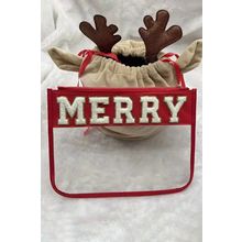 Red MERRY Contrast Trim Clear Makeup Bag