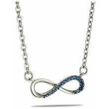 Thin Blue Line Infinity Necklace with Swarovski Crystals and 1 Cor. 13:8