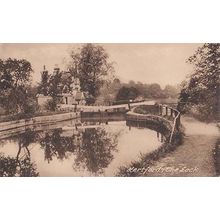 Hertford The River Lock Antique Postcard