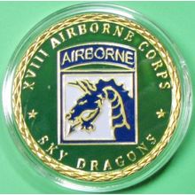 US Army, 18th Airborne Corps. Challenge Coin. 1.50". 67b.