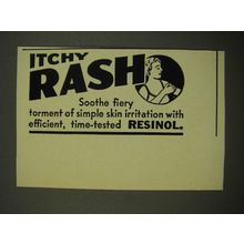 1939 Resinol Ointment Ad - Itchy Rash