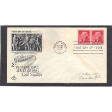 FDC Art Craft 1055 2c Thomas Jefferson Pair (Cachet-Penciled/A) CV42138