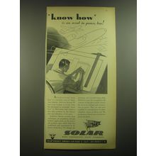 1945 Solar Aircraft Ad - Know how is an asset in peace, too