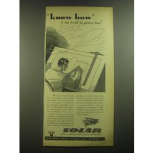 1945 Solar Aircraft Ad - Know how is an asset in peace, too