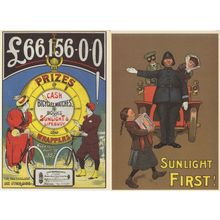 Sunlight Soap Old Competition Cash Prize Advertising 2x Postcard