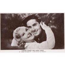 Tyrone Power & Sonja Henie Lovely To Look At Vintage Film Postcard