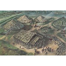 Iron Age Village at Heathrow Airport London Museum Postcard