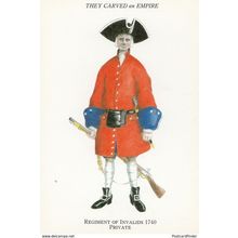 Invalids Private Uniform 1740 Spanish War Postcard