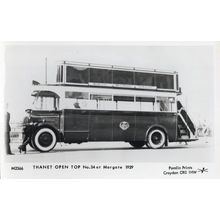 Thanet Open Top Bus Tram at Margate Kent in 1929 Photo Postcard