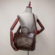 Sac à main homme d'affaires Crosswise en cuir de vachette véritable