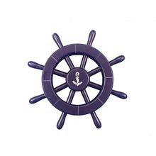 Pack Of 2] Dark Blue Decorative Ship Wheel With Anchor 12""