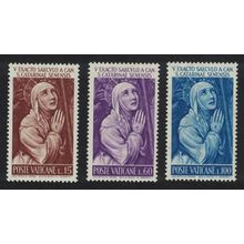Vatican St Catherine of Siena's Canonisation 3v 1962 MNH SG#379-381 Sc#335-337