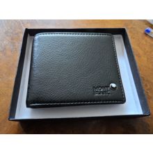 Montblanc Black Leather Wallet,Card Holder, + Money Clip. Original Box