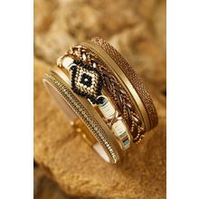 Multicolour Rhinestone Beaded Magnetic Buckle Bracelet