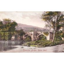 Staverton Slaverton Bridge Upper Dart Antique Devon Postcard