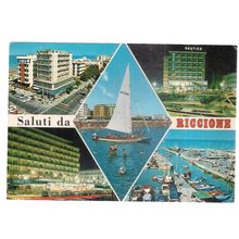 RICCIONE, ITALY multiview used vintage postcard 1971 postmark =