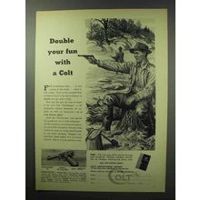 1951 Colt Challenger Pistol Ad - Double Fun