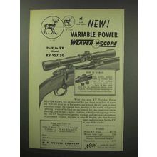1950 Weaver KV Scope Ad - New Variable Power!