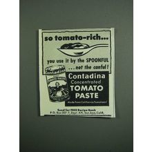 1951 Contadina Tomato Paste Ad - So Tomato-Rich