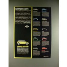 2003 Mini Cooper Car Ad - Motorscope, Liquid Yellow
